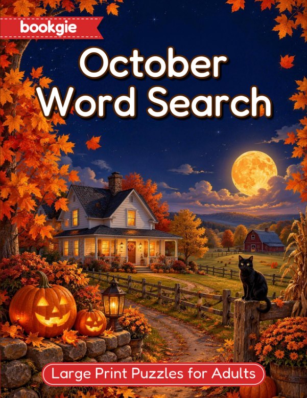 October Word Search: Large Print Puzzles for Adults and Seniors — front cover
